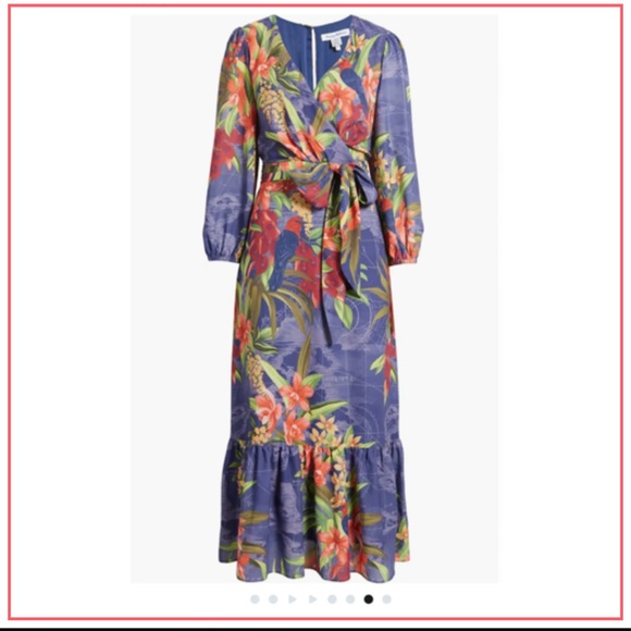 NWT TOMMY BAHAMA Villa Views Long Sleeve Floral Maxi Dress - Picture 7 of 8